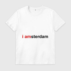 Футболка хлопковая мужская I amsterdam, цвет: белый