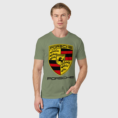 Мужская футболка Porsche Stuttgart / Авокадо – фото 3