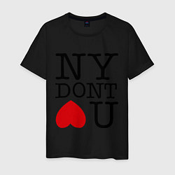 Футболка хлопковая мужская NY don't love you, цвет: черный