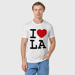 Футболка хлопковая мужская I love LA, цвет: белый — фото 2