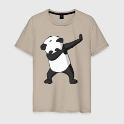 Футболка хлопковая мужская Panda dab, цвет: миндальный
