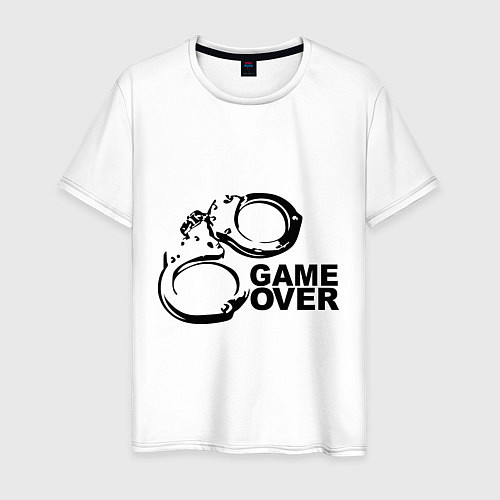 Мужская футболка Game Over наручники / Белый – фото 1