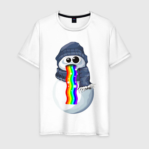 Мужская футболка Снеговик снэпчат / Белый – фото 1
