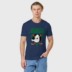 Футболка хлопковая мужская Anaheim Mighty Ducks, цвет: тёмно-синий — фото 2