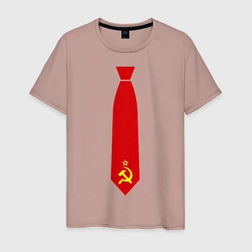 Мужская футболка Советский галстук / Пыльно-розовый – фото 1