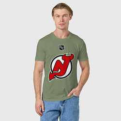 Футболка хлопковая мужская New Jersey Devils: Kovalchuk 17, цвет: авокадо — фото 2