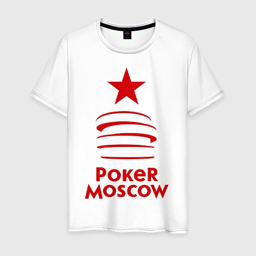 Мужская футболка Poker Moscow / Белый – фото 1