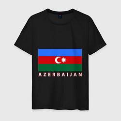 Футболка хлопковая мужская Азербайджан, цвет: черный