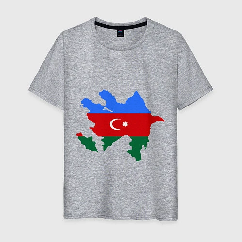 Мужская футболка Azerbaijan map / Меланж – фото 1