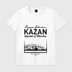 Футболка хлопковая мужская Kazan: Republic of Tatarstan, цвет: белый
