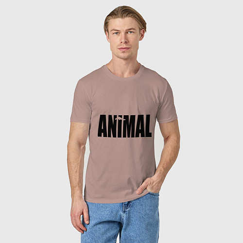 Мужская футболка Animal / Пыльно-розовый – фото 3