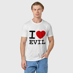 Футболка хлопковая мужская I love evil, цвет: белый — фото 2