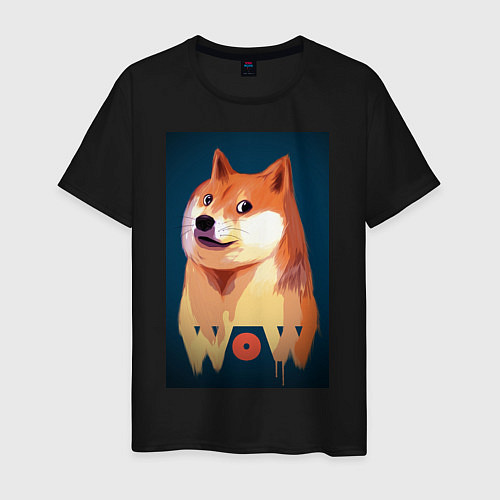 Мужская футболка Wow Doge / Черный – фото 1