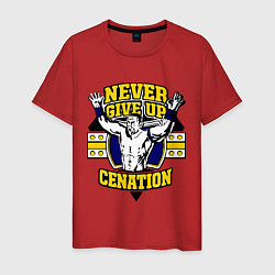 Футболка хлопковая мужская Never Give Up: Cenation, цвет: красный