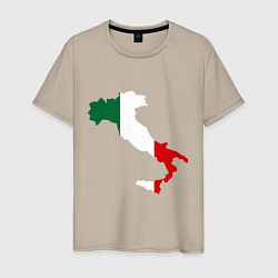Футболка хлопковая мужская Италия (Italy), цвет: миндальный