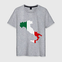 Футболка хлопковая мужская Италия (Italy), цвет: меланж