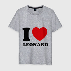 Футболка хлопковая мужская I Love Leonard, цвет: меланж