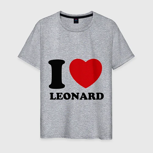 Мужская футболка I Love Leonard / Меланж – фото 1