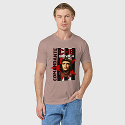 Футболка хлопковая мужская Comandante, цвет: пыльно-розовый — фото 2