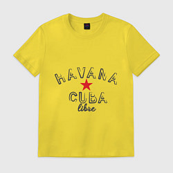 Футболка хлопковая мужская Havana Cuba, цвет: желтый