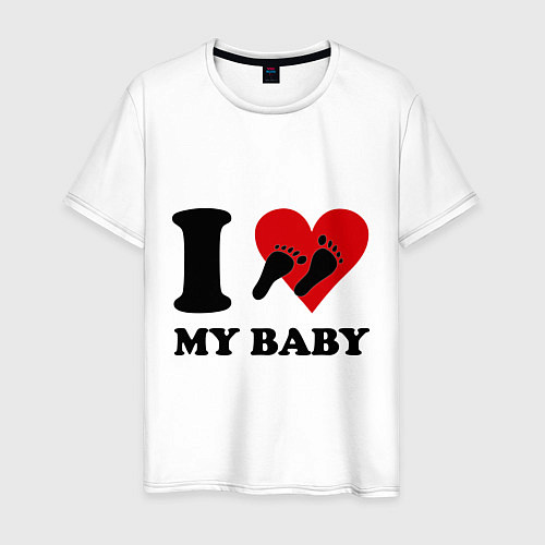 Мужская футболка I love my baby / Белый – фото 1