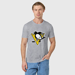 Футболка хлопковая мужская Pittsburgh Penguins, цвет: меланж — фото 2