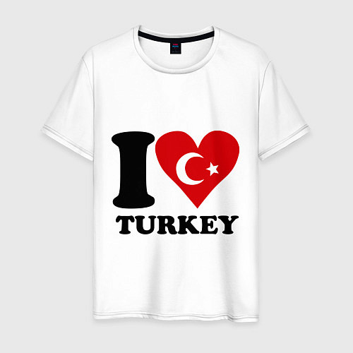 Мужская футболка I love turkey / Белый – фото 1