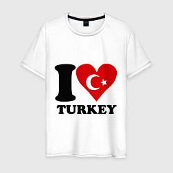Футболка хлопковая мужская I love turkey, цвет: белый