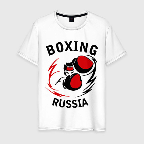 Мужская футболка Boxing Russia Forever / Белый – фото 1