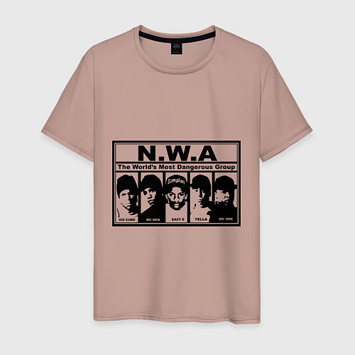 Мужская футболка NWA / Пыльно-розовый – фото 1