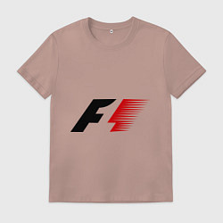 Футболка хлопковая мужская Formula 1, цвет: пыльно-розовый
