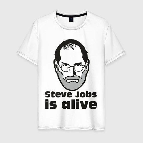 Мужская футболка Jobs is alive / Белый – фото 1