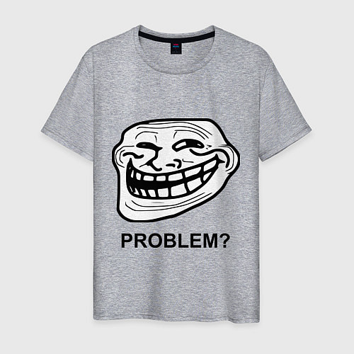 Мужская футболка Trollface. Problem? Проблемы? / Меланж – фото 1