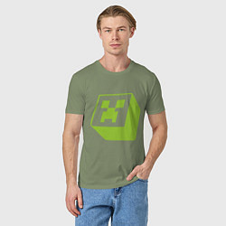 Футболка хлопковая мужская Green Creeper, цвет: авокадо — фото 2