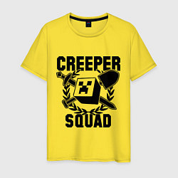 Футболка хлопковая мужская Creeper Squad, цвет: желтый