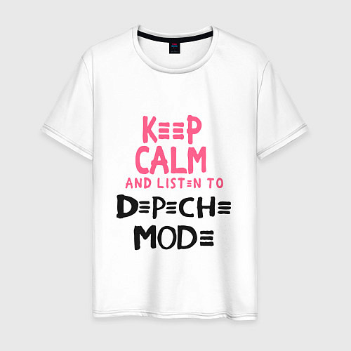 Мужская футболка Keep Calm & Listen Depeche Mode / Белый – фото 1