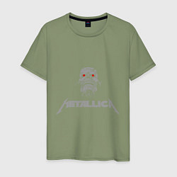 Футболка хлопковая мужская Metallica scool, цвет: авокадо