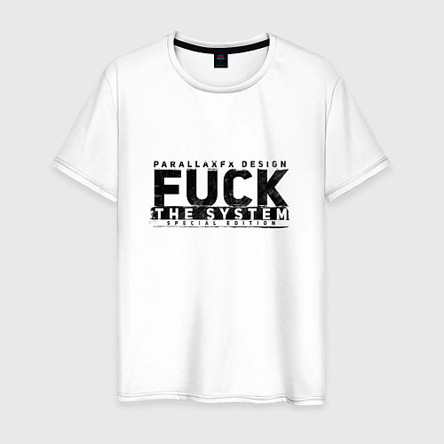 Мужская футболка Fuck the System / Белый – фото 1