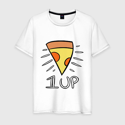 Мужская футболка Pizza Life 1UP / Белый – фото 1