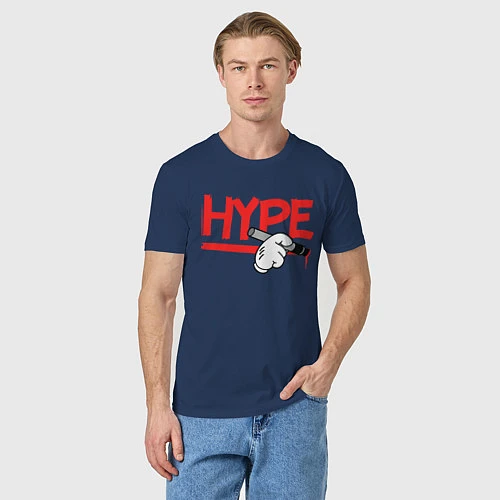 Мужская футболка Hype Hands / Тёмно-синий – фото 3