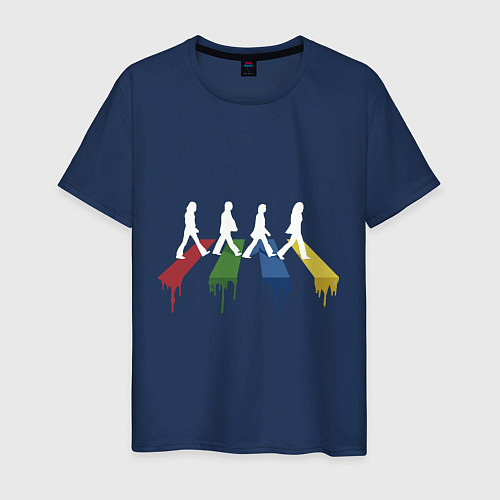 Мужская футболка Beatles Color / Тёмно-синий – фото 1
