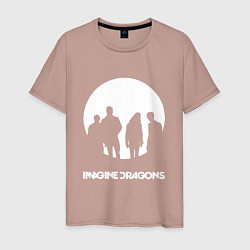 Футболка хлопковая мужская Imagine Dragons, цвет: пыльно-розовый