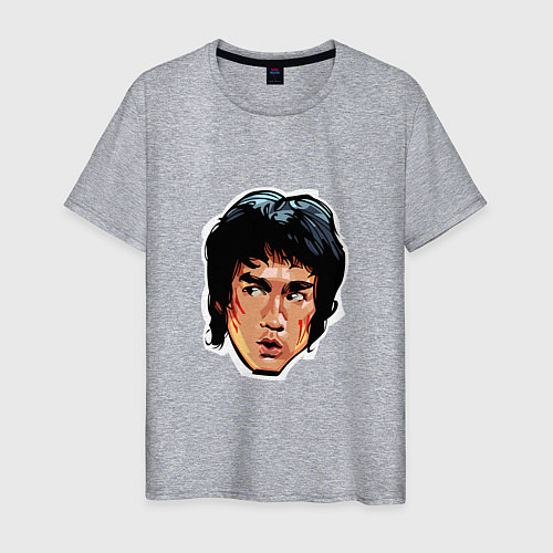 Мужская футболка Bruce Lee Art / Меланж – фото 1