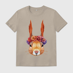 Мужская футболка Белка с венком