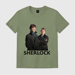 Футболка хлопковая мужская Sherlock, цвет: авокадо