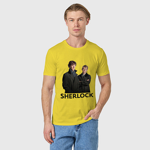 Мужская футболка Sherlock / Желтый – фото 3
