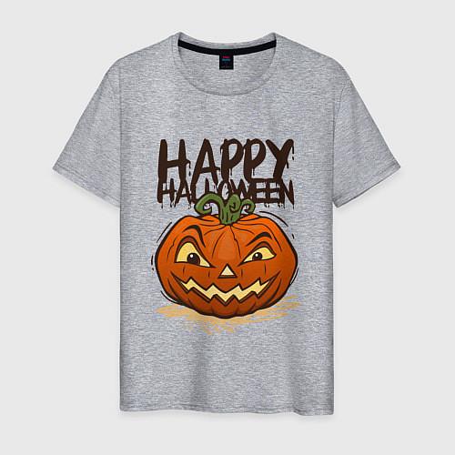 Мужская футболка Happy halloween / Меланж – фото 1