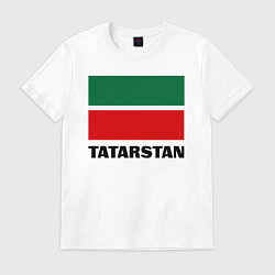Футболка хлопковая мужская Флаг Татарстана, цвет: белый