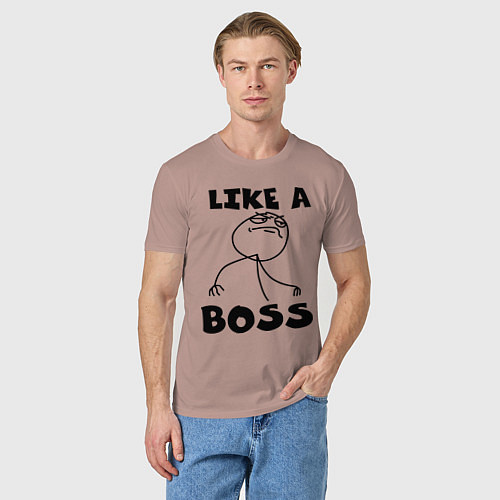 Мужская футболка Like a boss / Пыльно-розовый – фото 3