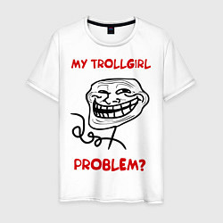 Футболка хлопковая мужская Trollcouple (мужская), цвет: белый